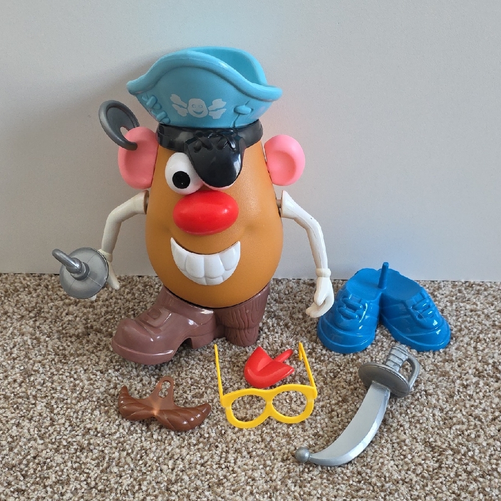 Vintage Hasbro Mr. Potato Head Pirate Toy Set with Sword & Accessories